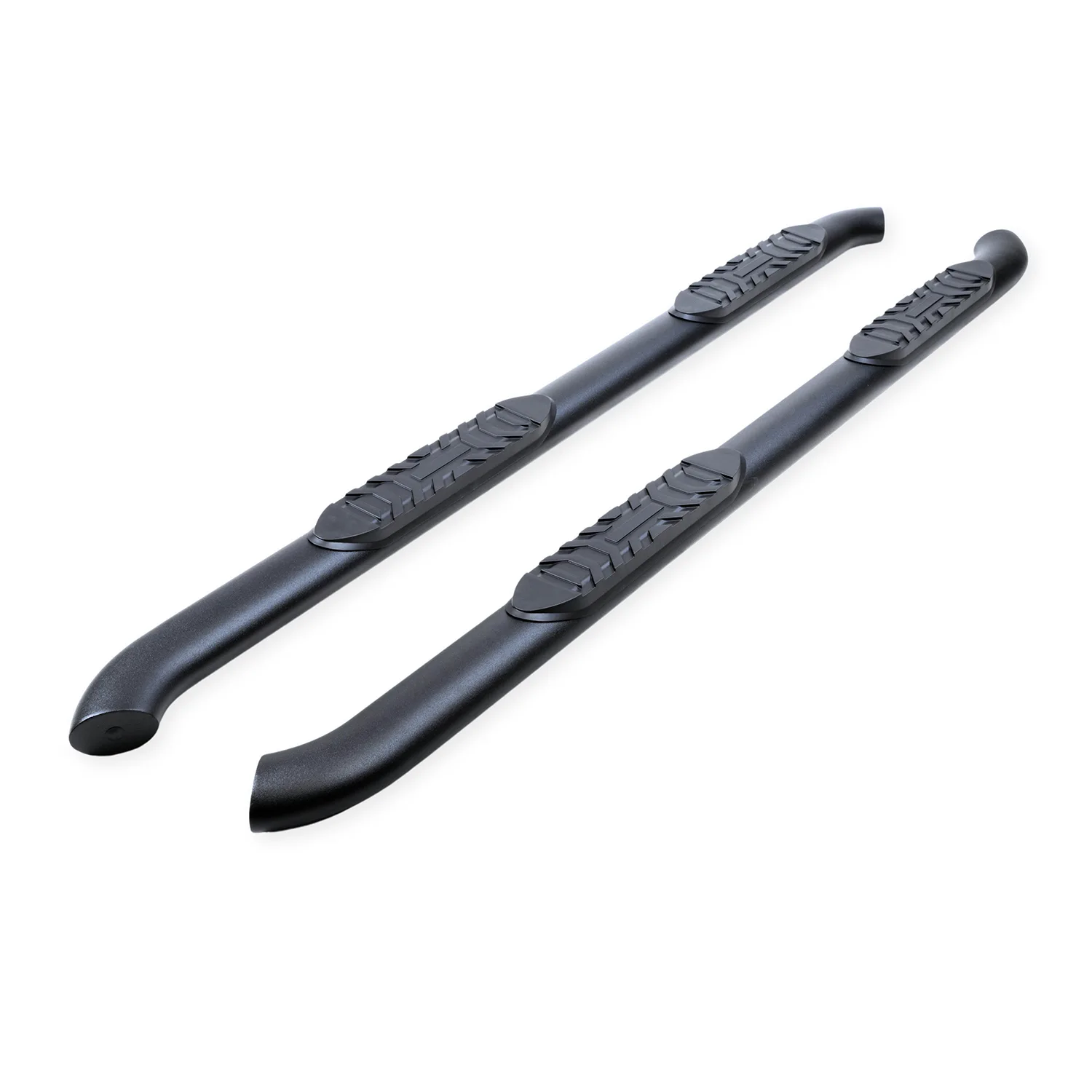 Trail FX TFX 4" Oval Tube Side Steps 4 Inch Oval Bent Powder Coated Titanium Black Mild Steel Rocker Panel Mount