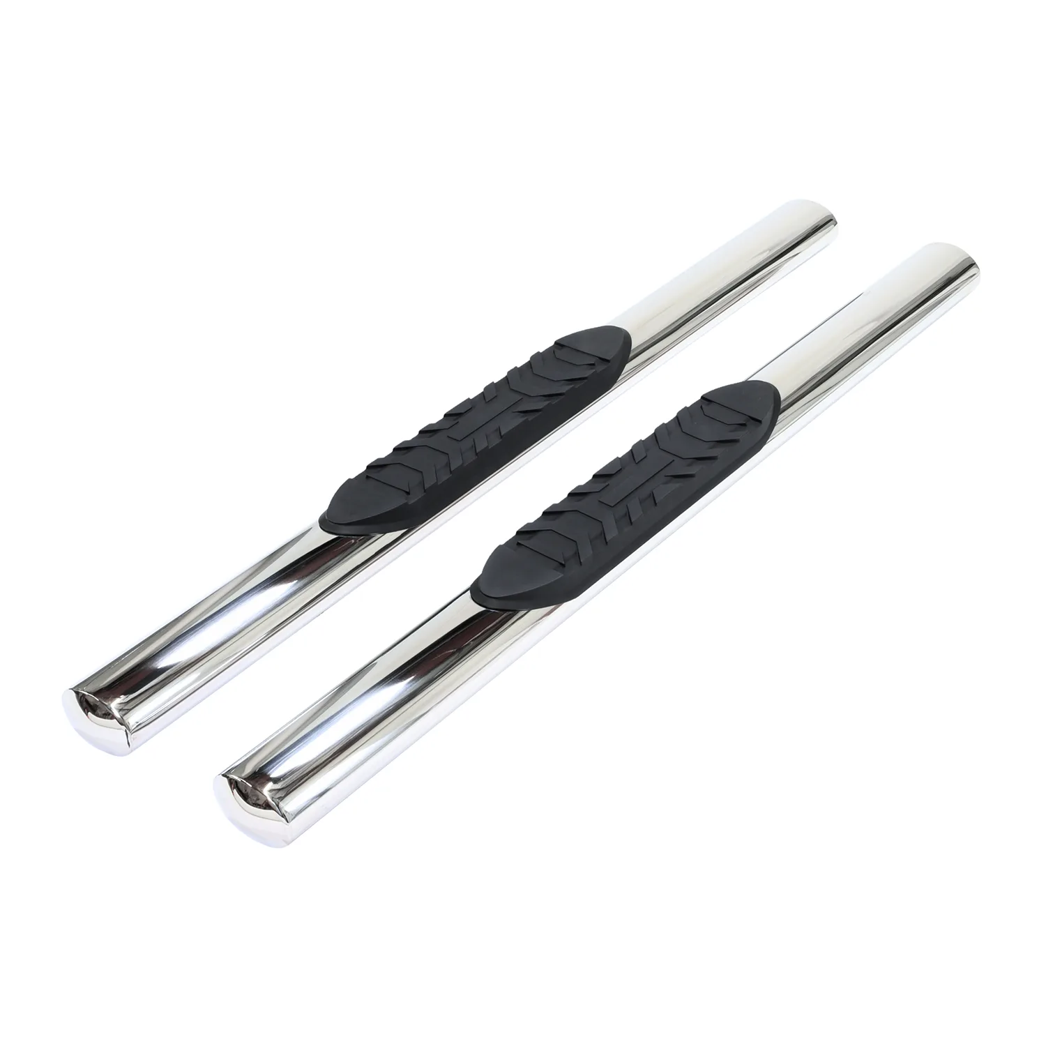 Trail FX TFX 4" Oval Tube Side Steps 4 Inch Oval Straight Pol Stainless Steel Rocker Panel Mount