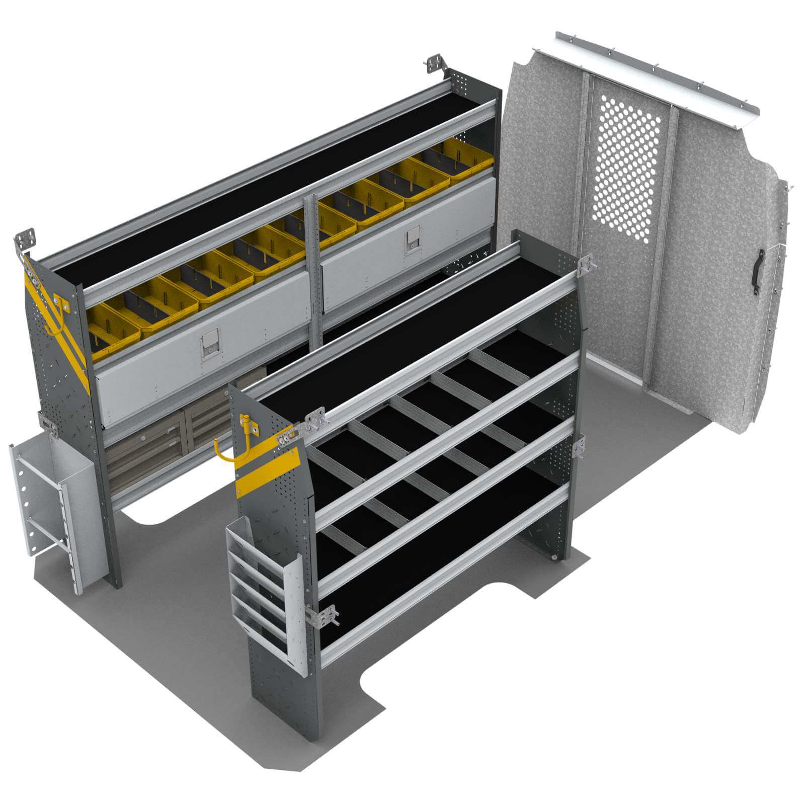 Ranger Design Electrician Van Shelving Package, Mercedes Sprinter, 144”  WB - DLS-11