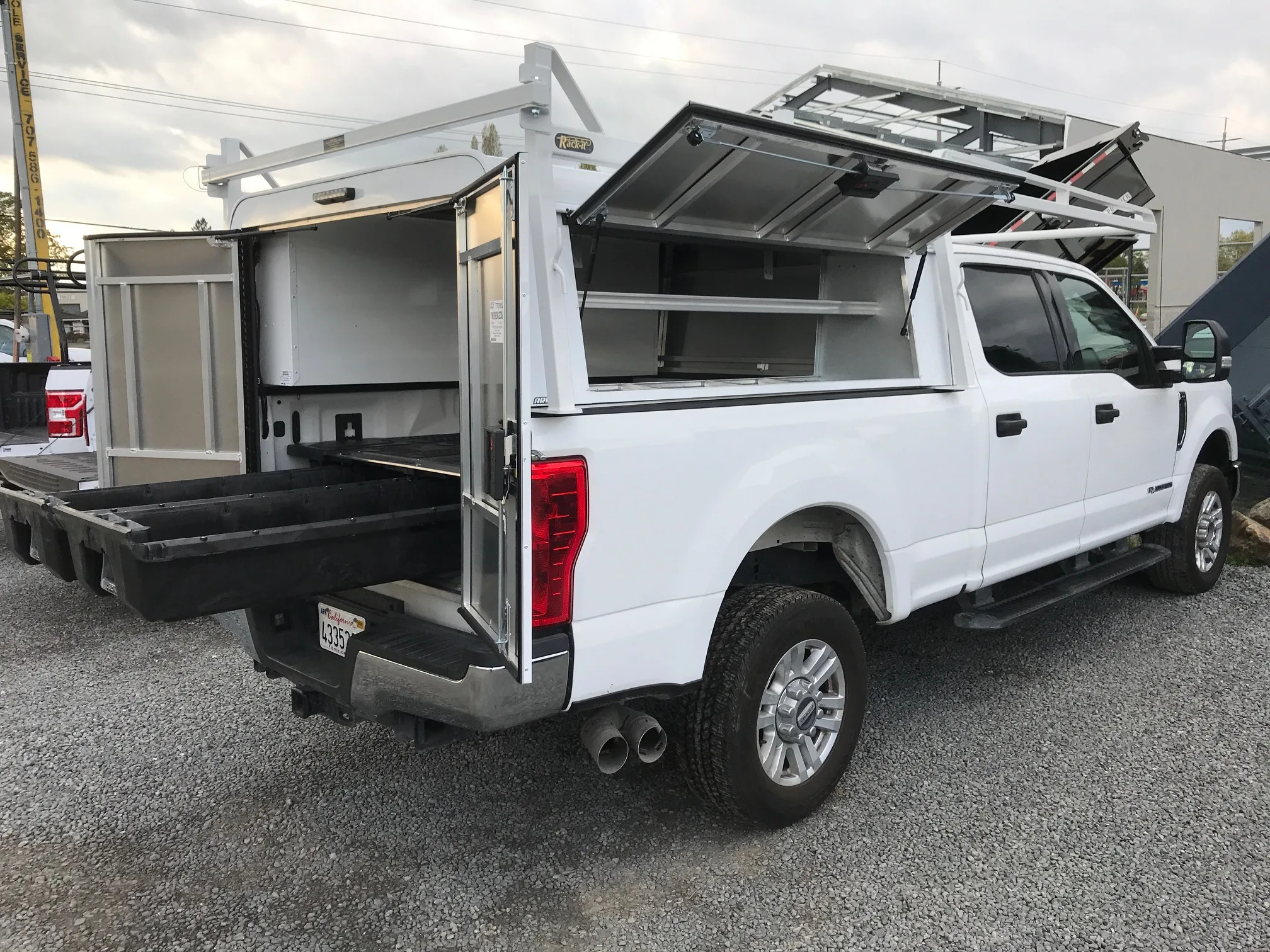 rack-it utility truck cover with slide out drawer compartments