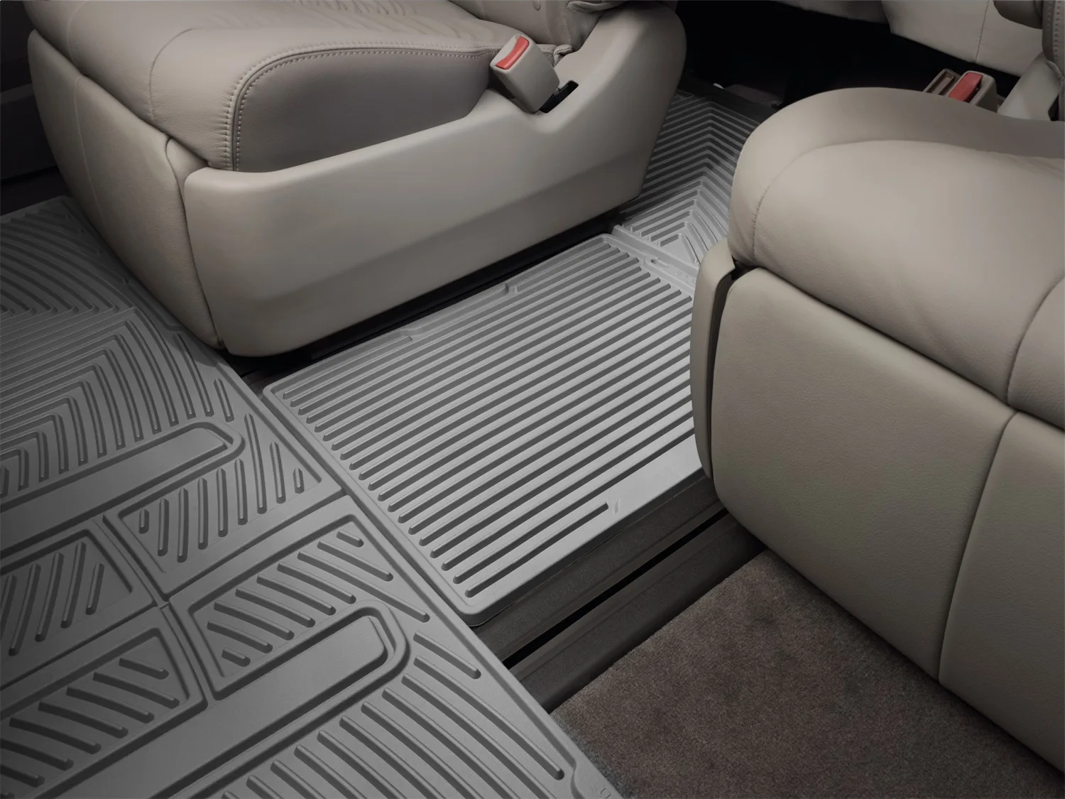 WeatherTech All Weather Floor Mats; Gray; Rear; Center Aisle;