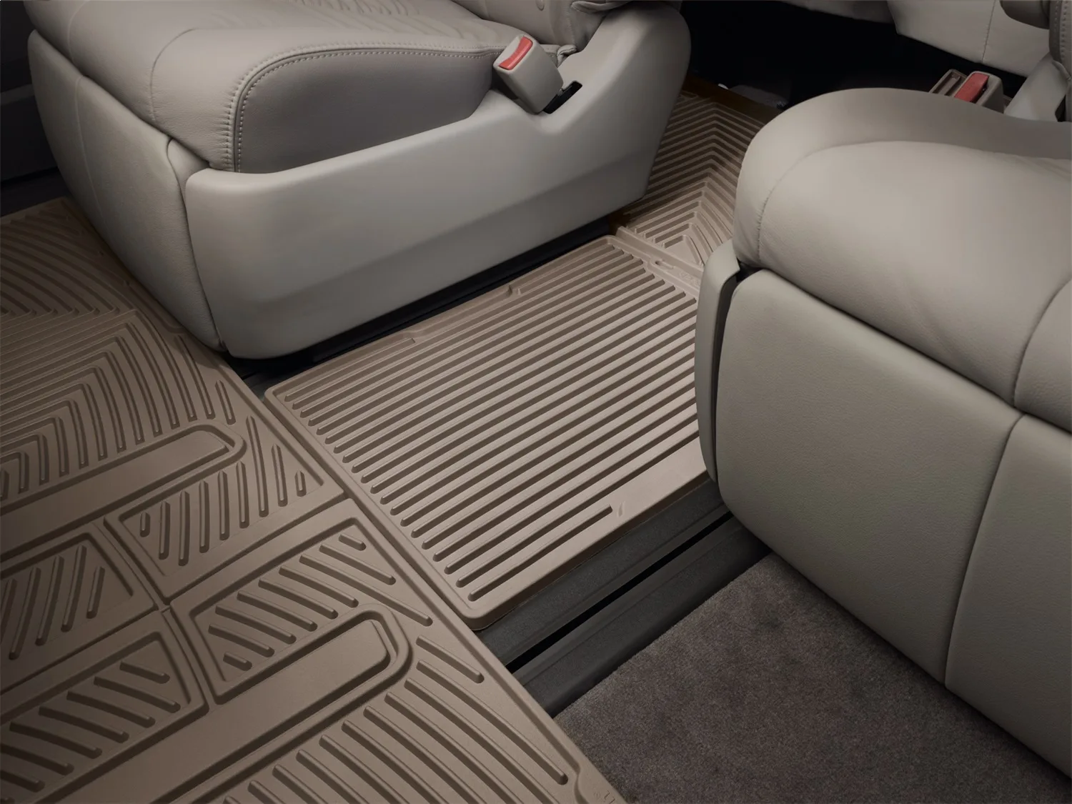 WeatherTech All Weather Floor Mats; Tan; Rear; Center Aisle;