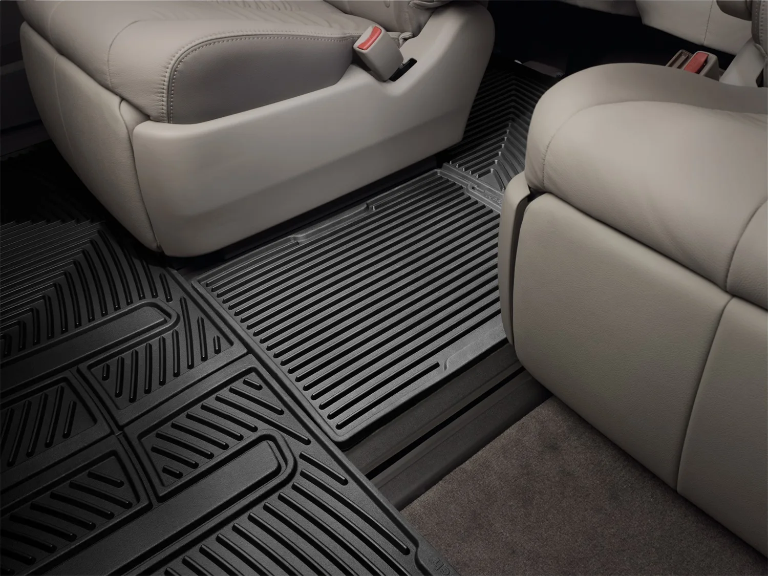 WeatherTech All Weather Floor Mats; Black; Rear; Center Aisle;