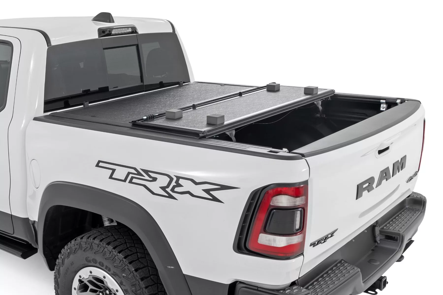 Rough Country Hard Low Profile Bed Cover; 5'7" Bed; No Rambox; Ram 1500 (19-23)/1500 TRX (21-23)