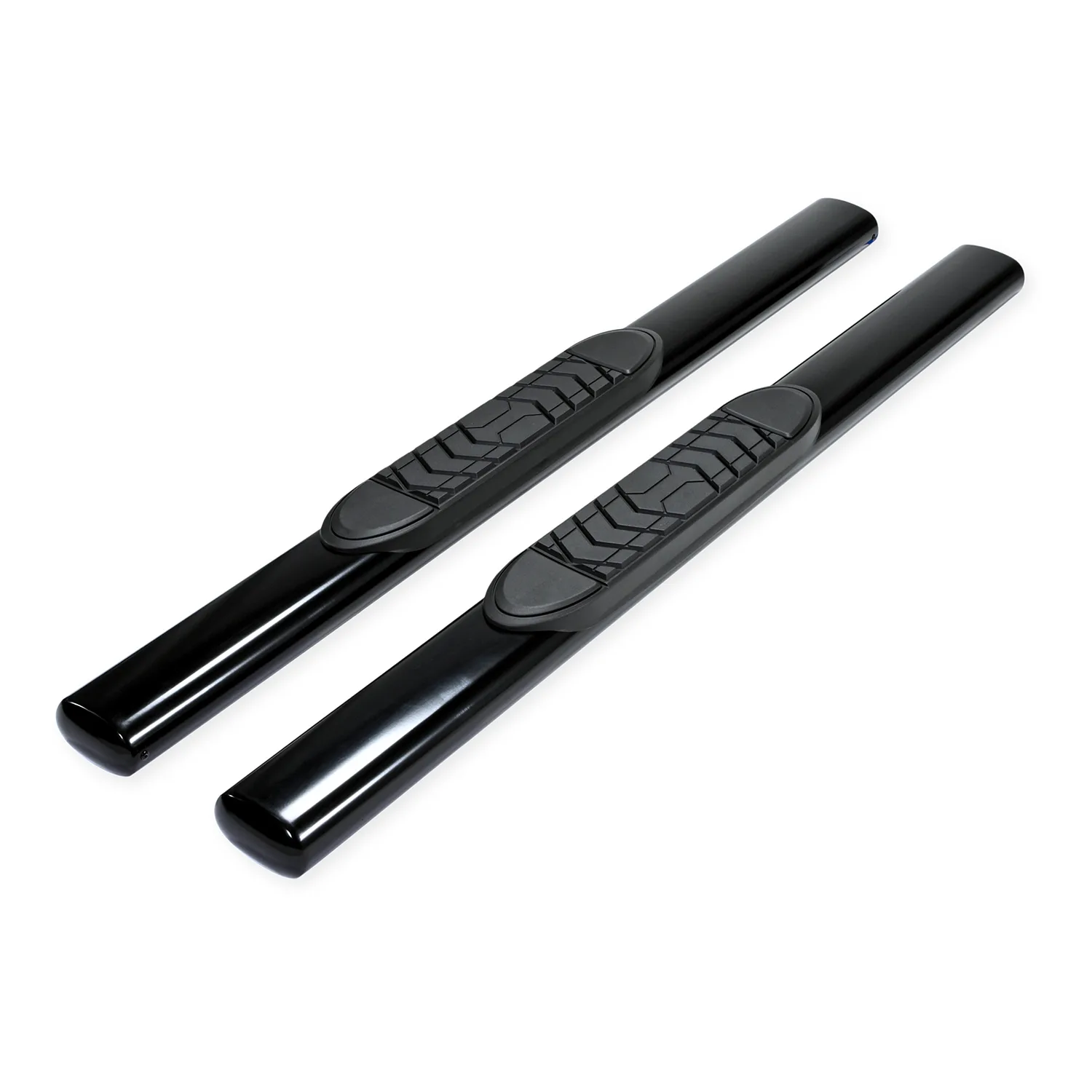 Trail FX TFX 5" Oval Straight Side Bars 5 Inch Oval Straight Powder Coated Black Steel Rocker Panel Mount