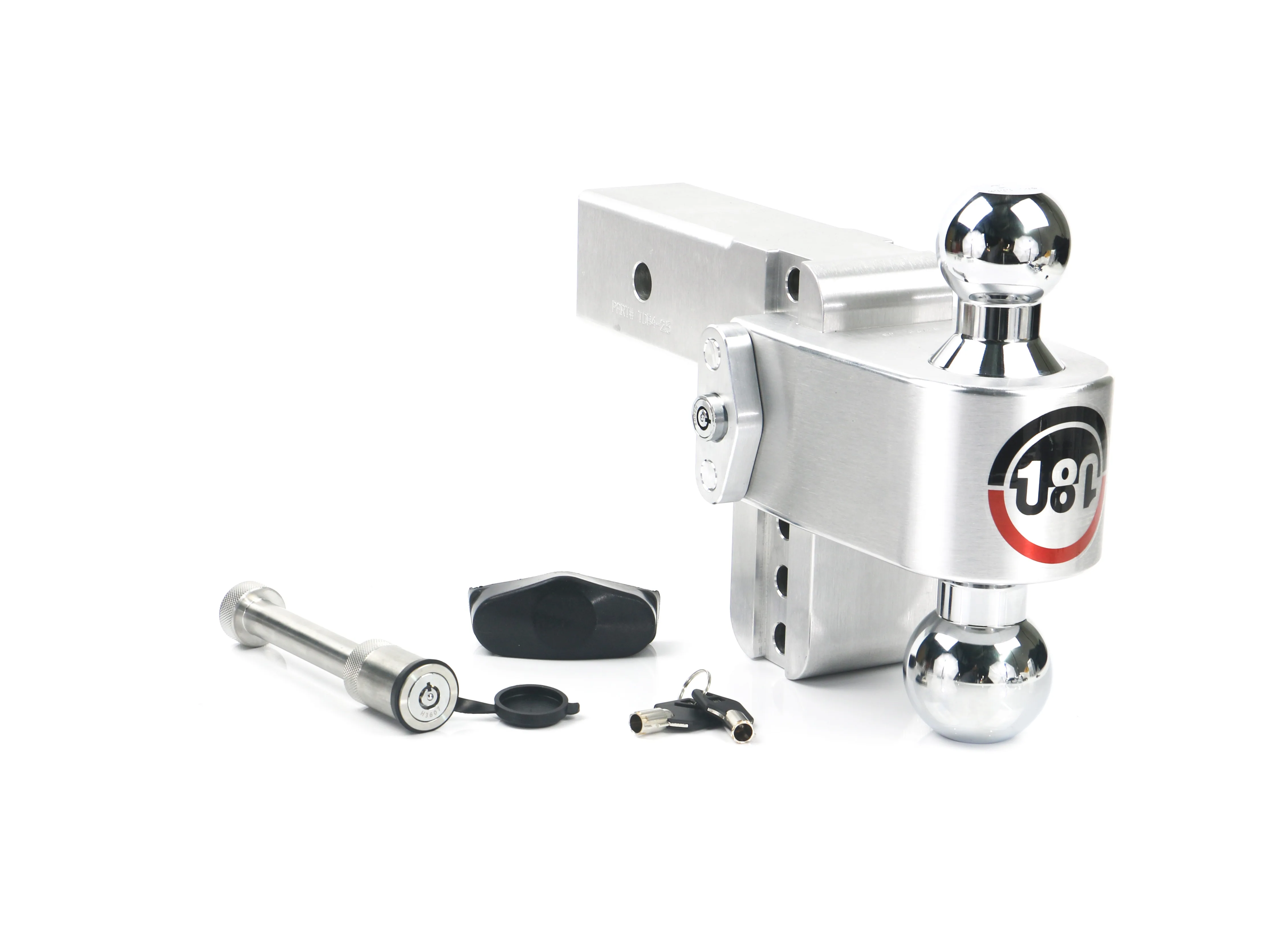 Adjustable Trailer Hitch w/ Chrome Tow Balls - 4" Drop for 2.5" Receiver w/ WS05
