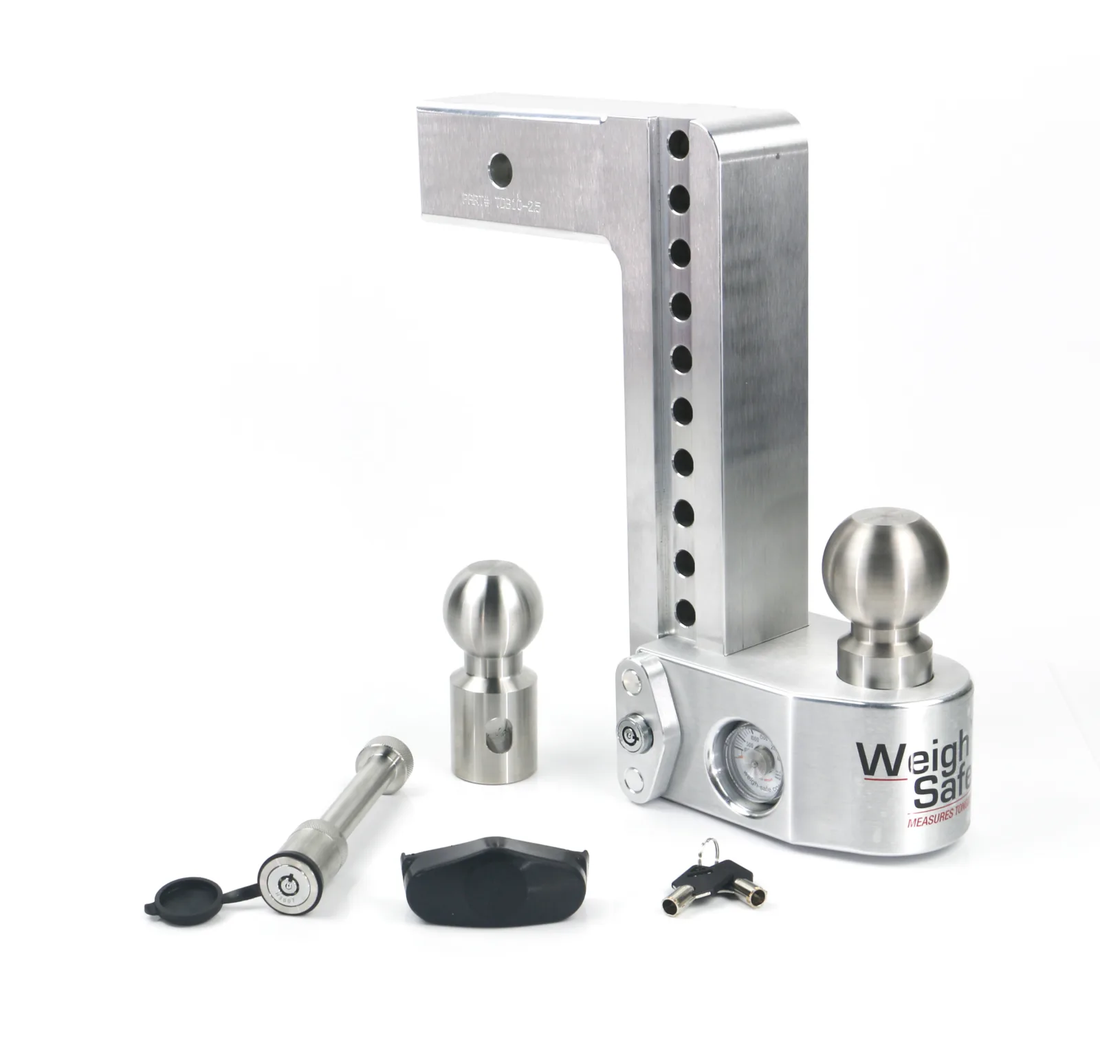 Weigh Safe Adjustable Trailer Hitch - 10" Drop for 2.5" Receiver w WS05