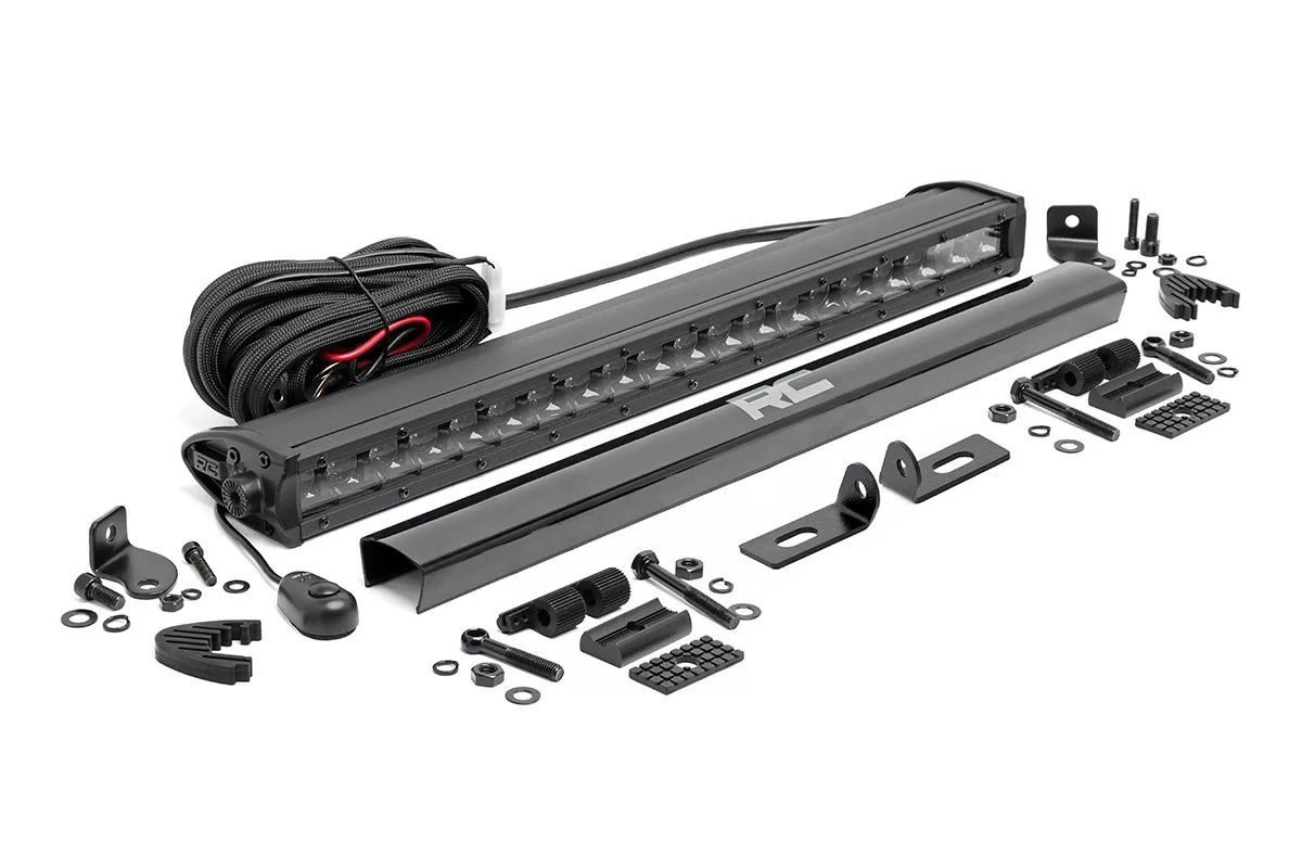 Rough Country LED Light Kit; Bumper Mount; 20" Black Single Row; Ford Ranger (19-23)
