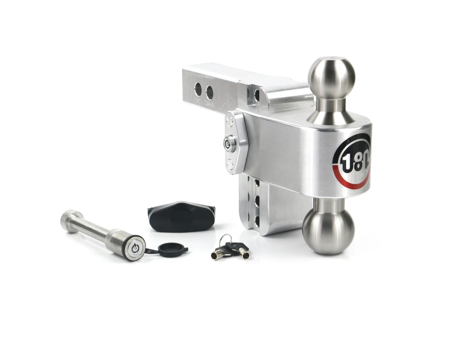 Adjustable Trailer Hitch w/ SS Tow Balls 4" Drop for 2" Receiver w/ WS05
