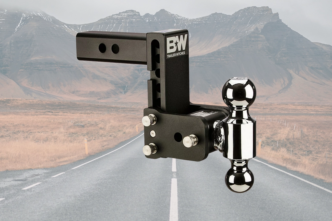 B&W tow and stow adjustable dual ball mount