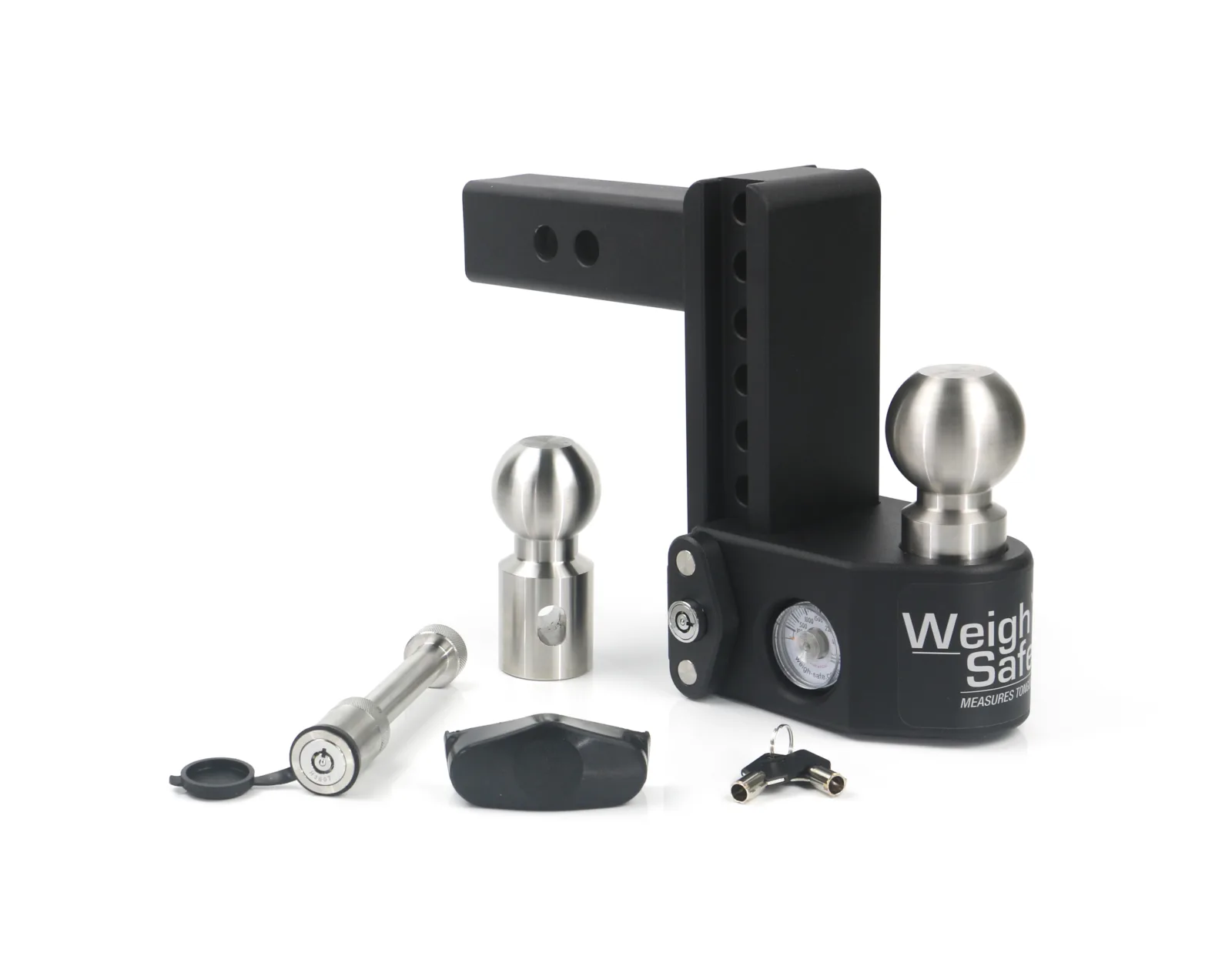 Steel Weigh Safe Adjustable Trailer Hitch - 6" Drop for 2" Receiver w/ WS05