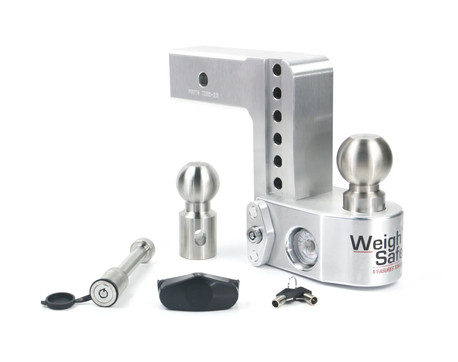 Weigh Safe Adjustable Trailer Hitch - 6" Drop for 2.5" Receiver w/ WS05