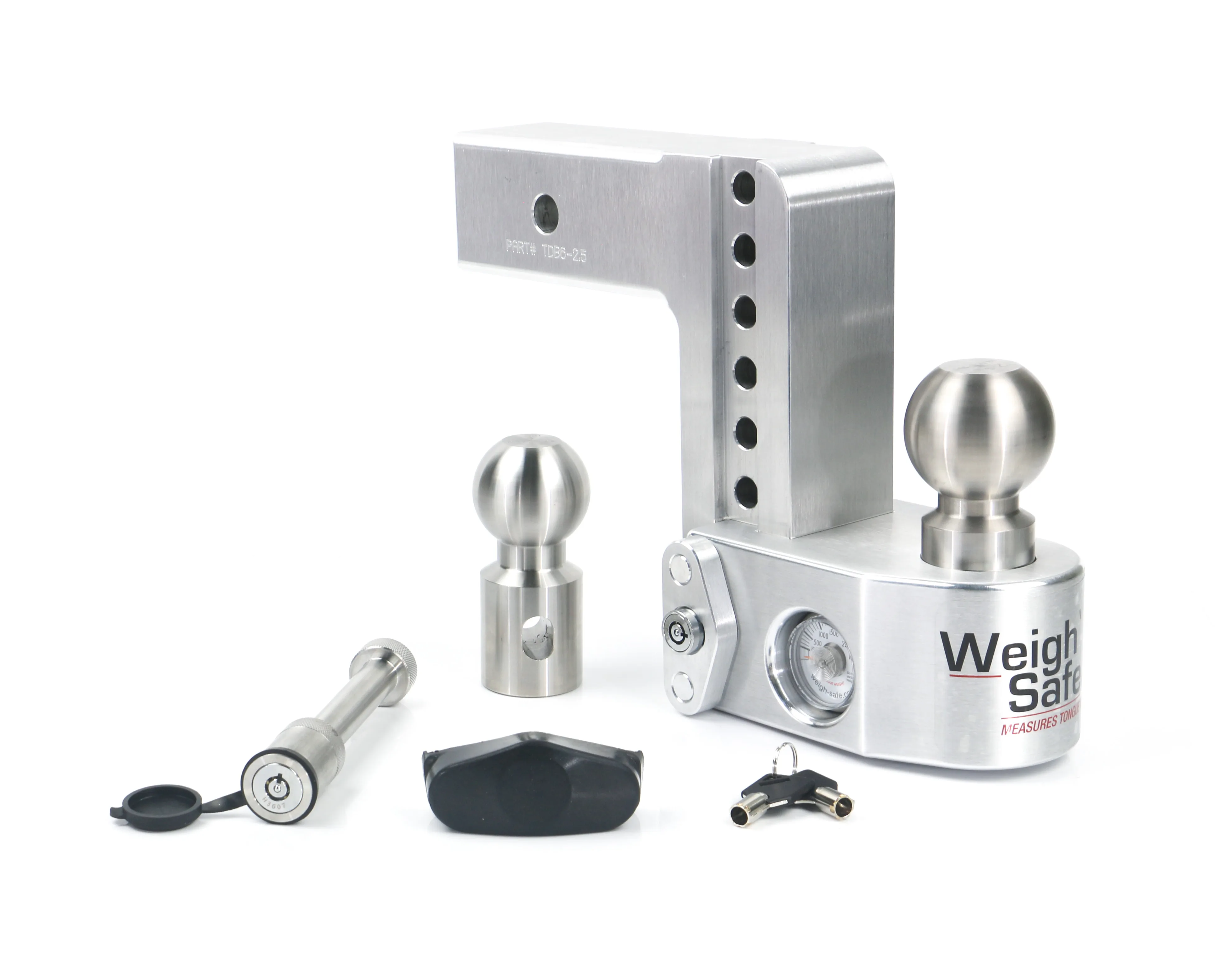 Weigh Safe Adjustable Trailer Hitch - 6" Drop for 2.5" Receiver w/ WS05