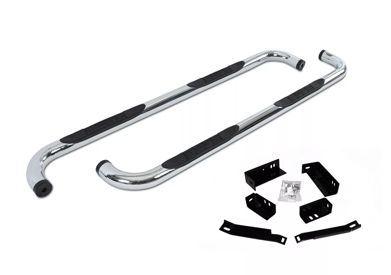 4000 Series Side Steps with Mounting Brackets Kit - Chrome