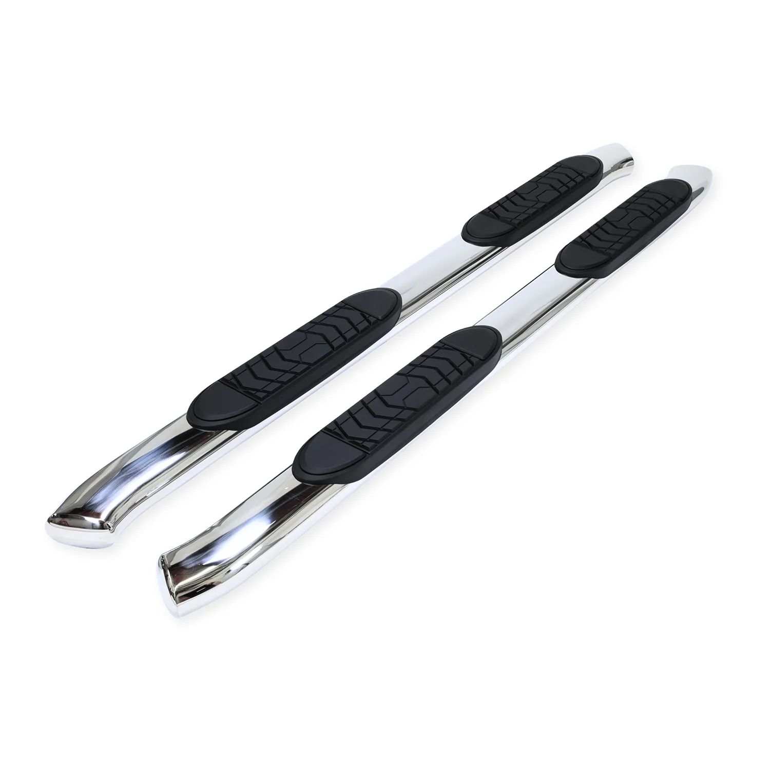 Trail FX TFX 5" Oval Bent Side Bars 5 Inch Oval Bent Pol Stainless Steel Rocker Panel Mount