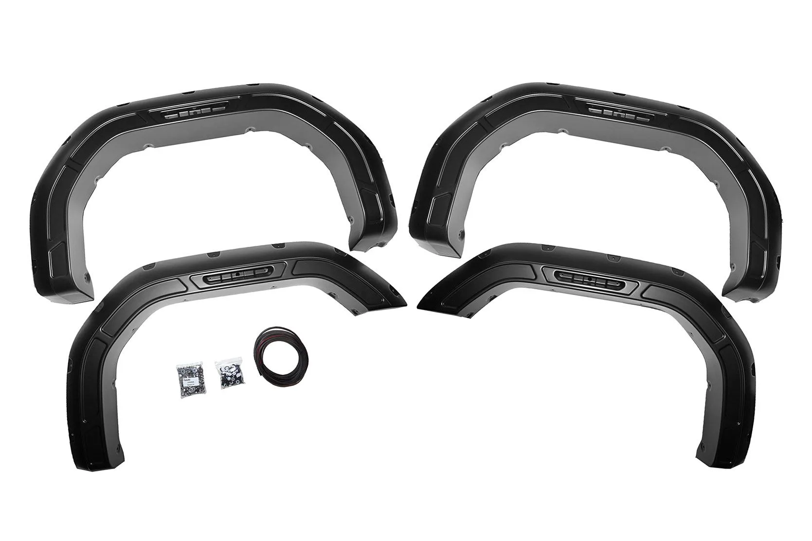 Rough Country Defender Pocket Fender Flares; GAN Silver Ice Metallic; GMC Sierra 2500 HD/Sierra 3500 HD (20-24)