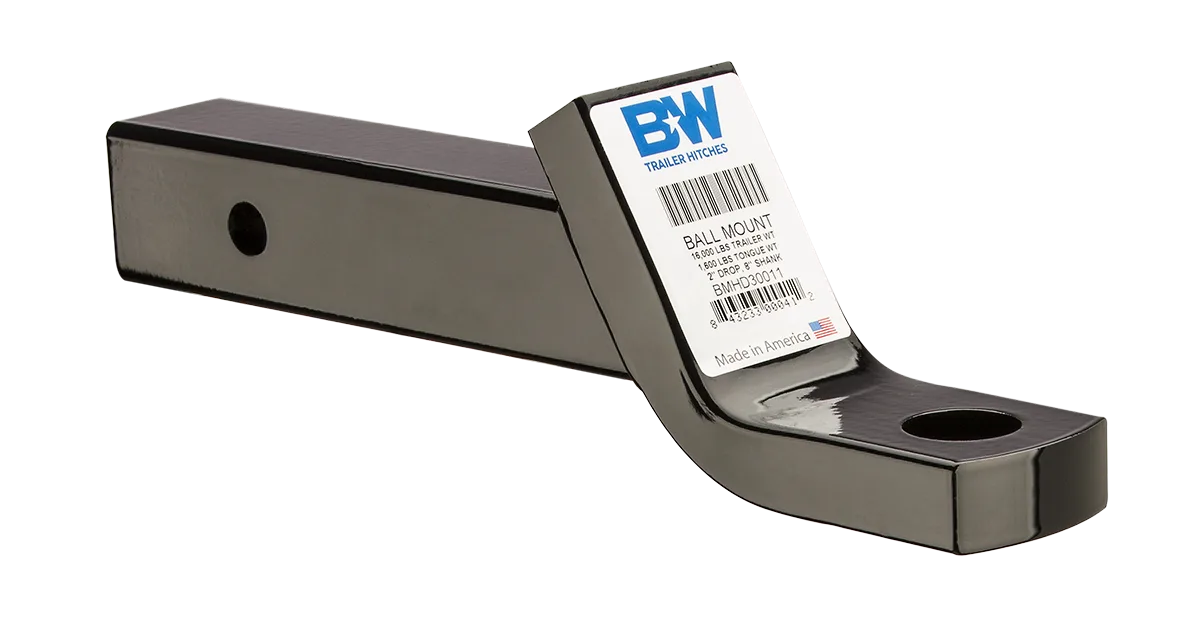 B&W Heavy Duty Ball Mount, 2" drop, 2x8" Shank