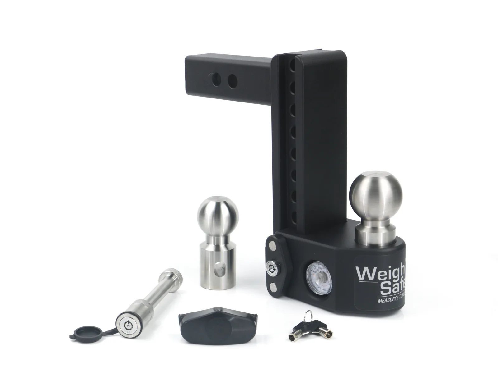 Steel Weigh Safe Adjustable Trailer Hitch - 8" Drop for 2" Receiver w/ WS05
