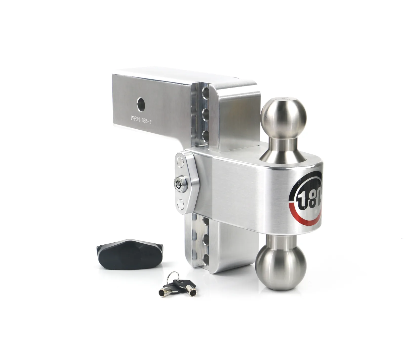 Adjustable Trailer Hitch w/ SS Tow Balls 6" Drop for 3" Receiver