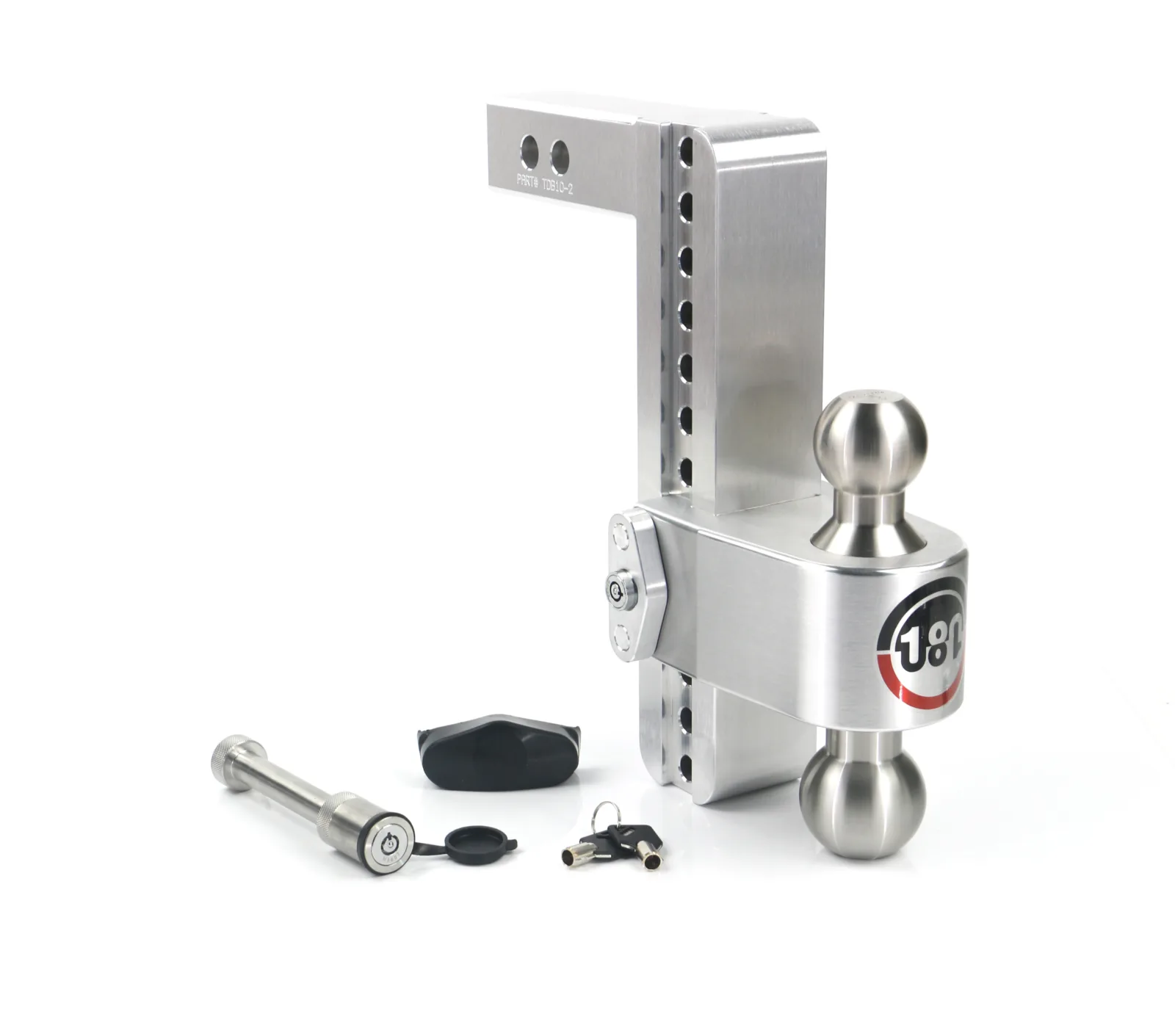 Adjustable Trailer Hitch w/ SS Tow Balls 10" Drop for 2" Receiver w/ WS05