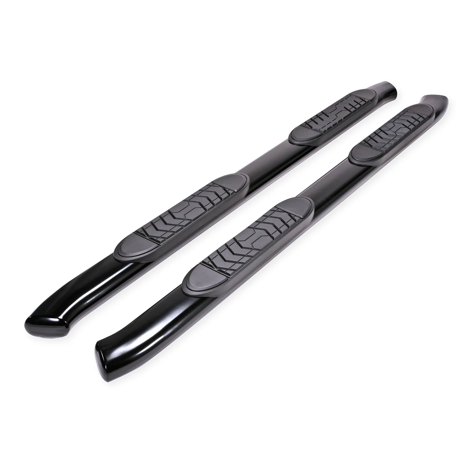 Trail FX TFX 5" Oval Bent Side Bars With Step Pads 5 In Oval Bent Powder Coated Black Steel With Welded End Caps Roc