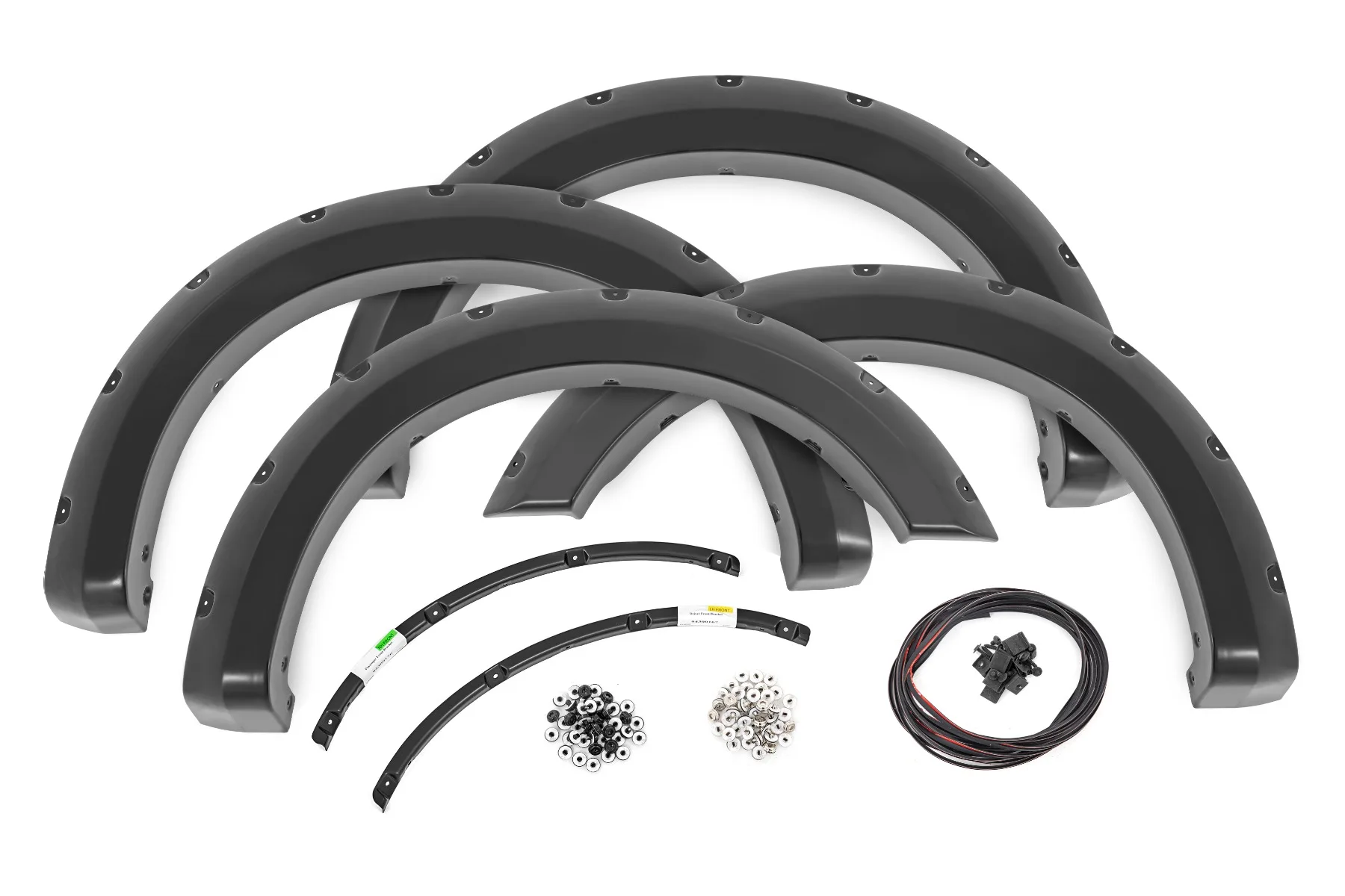 Rough Country Pocket Fender Flares; 2023 Ford Super Duty; Gloss Black