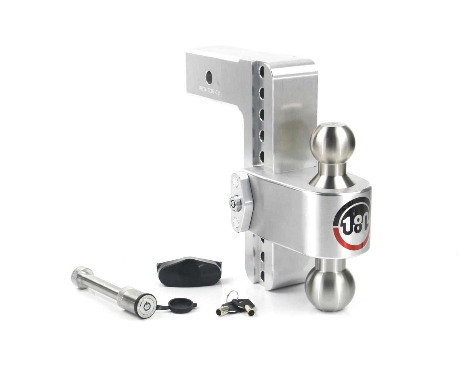 Adjustable Trailer Hitch w/ SS Tow Balls 8" Drop for 2.5" Receiver w/ WS05