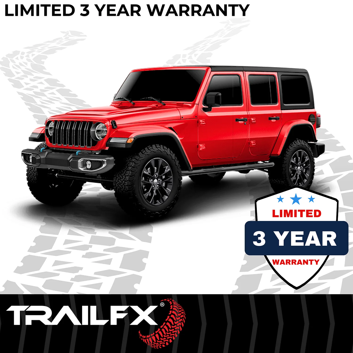 Trail FX TFX Round Tube Side Steps With Step Pads 3 In Round Bent 90 Degree Powder Coated Black Steel Without End C