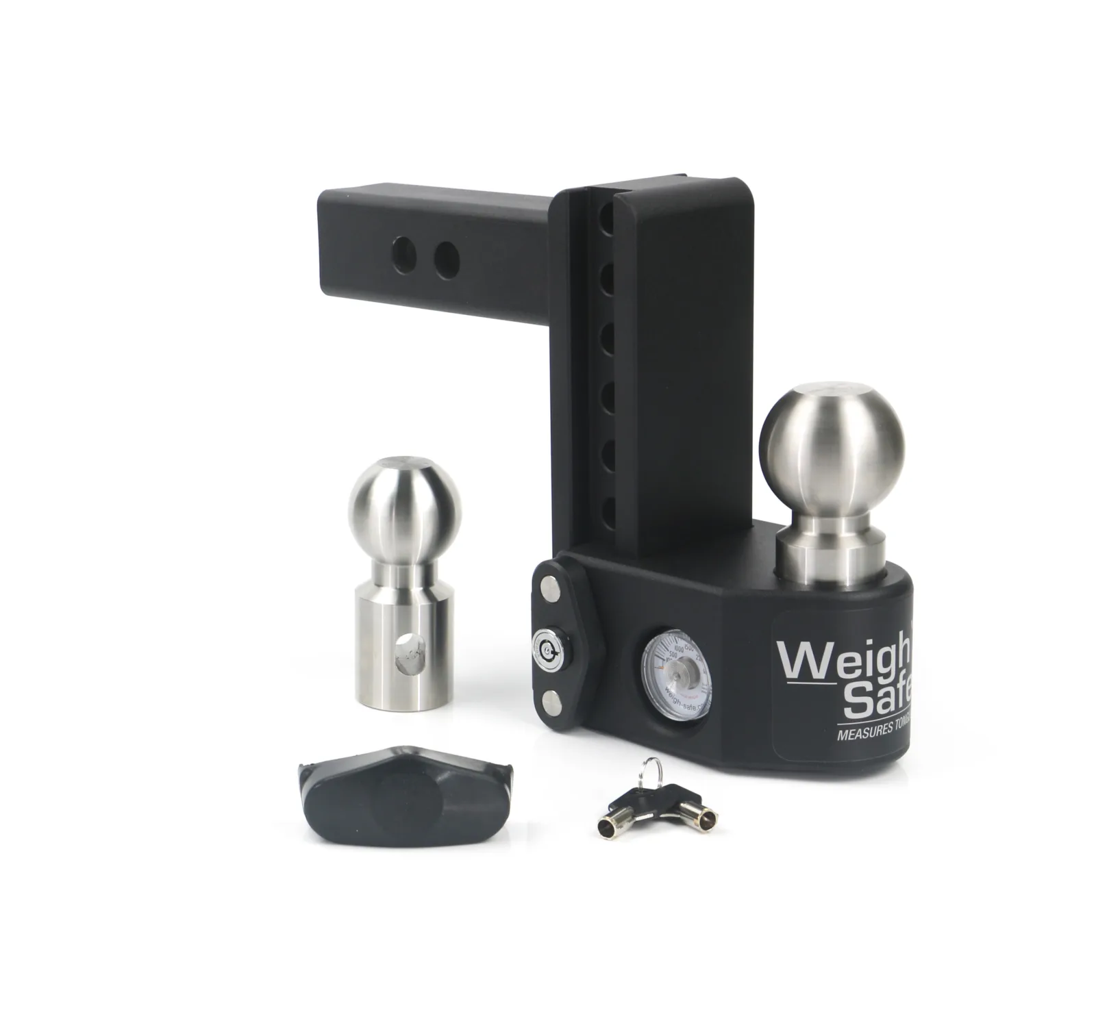 Steel Weigh Safe Adjustable Trailer Hitch - 6" Drop for 2" Receiver