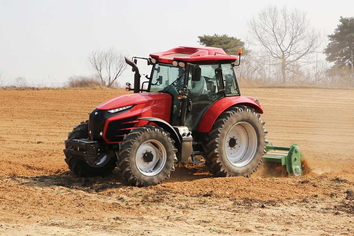 A TYM tractor on a dirt field